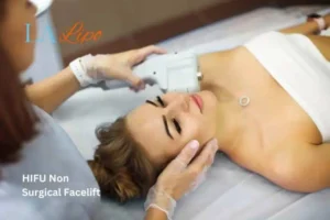 Woman having Hi-Fu to reduce wrinkles Fulwell.