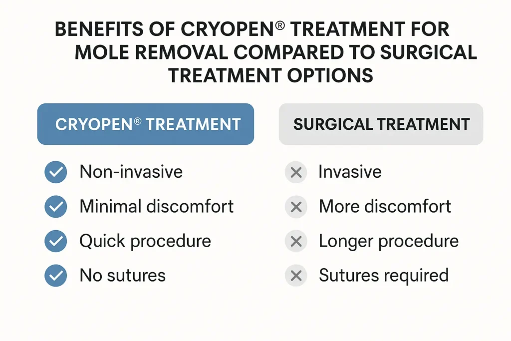 Benefits of facial mole removal Fulwell - call our team today to book a consultation