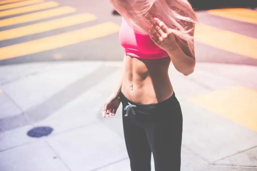 Woman with toned stomach after LA-EMS Body Sculpting Treatment Fulwell